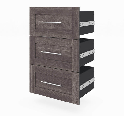 Bestar Shelves Drawers and Doors Bark Gray Pur 3 Drawer Set for Pur 25W Storage Unit - Available in 3 Colors