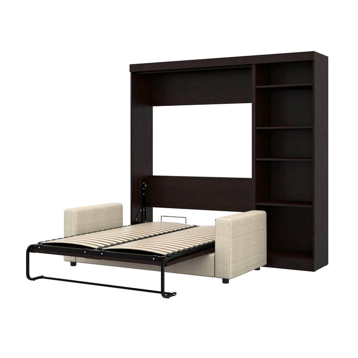 Bestar Sofa Murphy Bed Chocolate Pur Full Murphy Bed, a Storage Unit and a Sofa (84“) - Available in 2 Colors