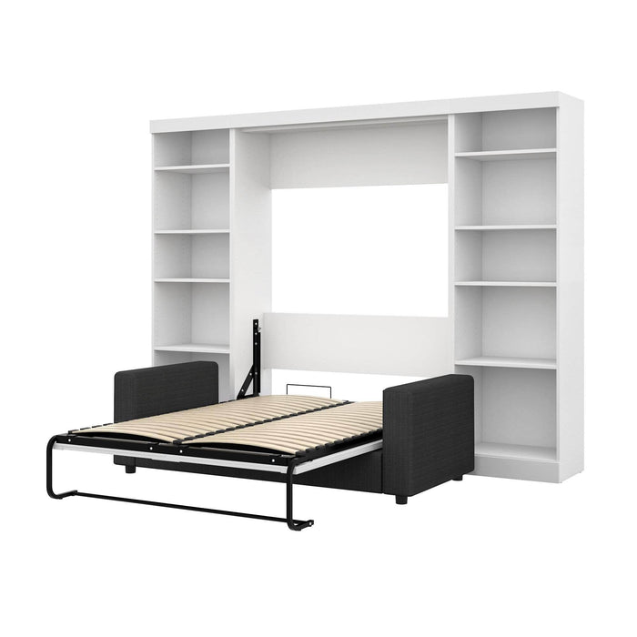 Bestar Sofa Murphy Bed White Pur Full Murphy Bed, 2 Storage Units and a Sofa - Available in 2 Colors