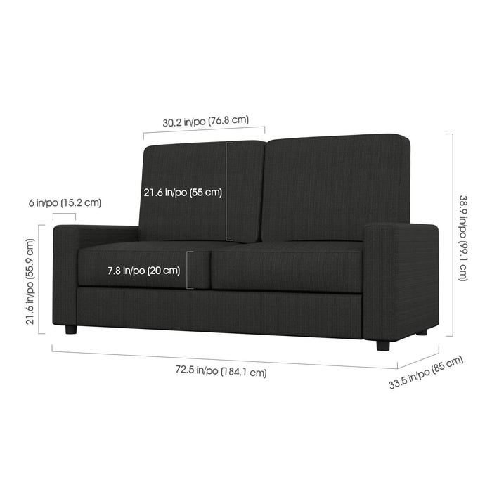 Bestar Sofa Murphy Bed White Versatile Full Murphy Bed, 2 Storage Units and a Sofa (109“) - White