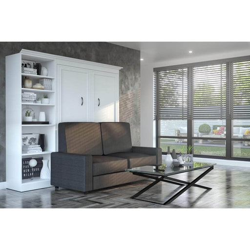 Bestar Sofa Murphy Bed White Versatile Full Murphy Bed, a Storage Unit and a Sofa (84“) - White
