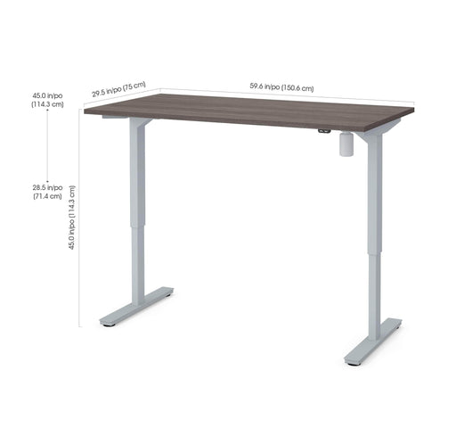 Bestar Standing Desk Bark Gray Universel 30“ x 60“ Standing Desk - Bark Gray