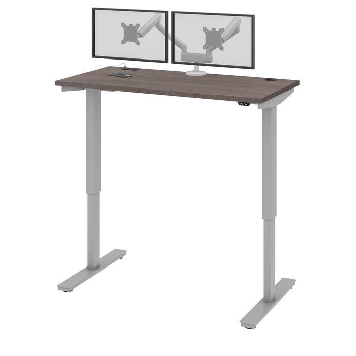 Bestar Standing Desk Bark Gray Upstand 24” x 48” Standing Desk with Dual Monitor Arm - Available in 4 Colors