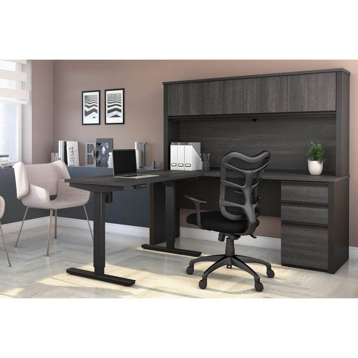 Bestar Standing Desk Prestige + 2-Piece Set Including a Standing Desk and a Desk with Hutch - Available in 3 Colors