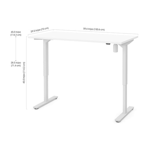 Bestar Standing Desk White Universel 30“ x 60“ Standing Desk - White