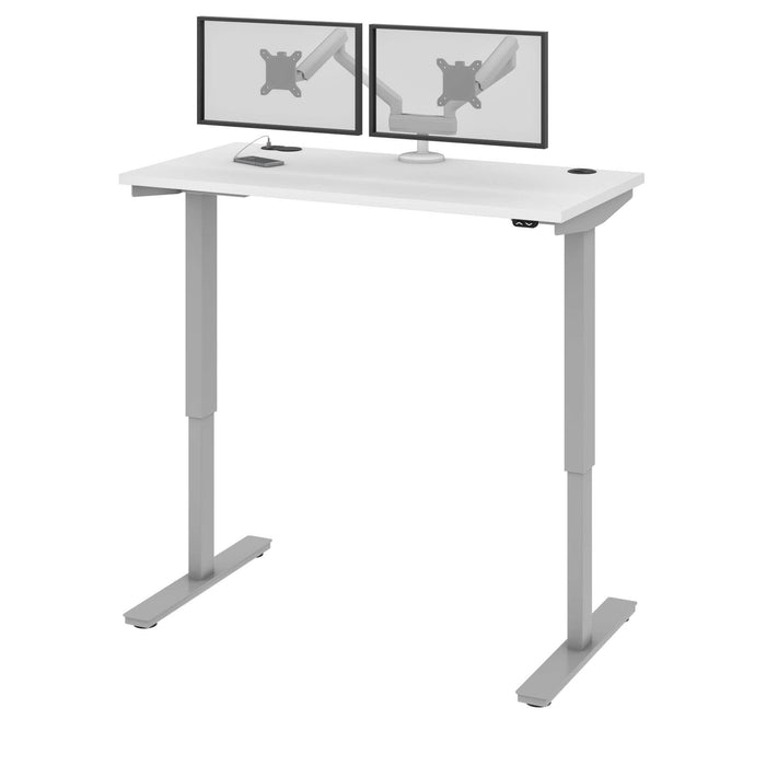 Bestar Standing Desk White Upstand 24” x 48” Standing Desk with Dual Monitor Arm - Available in 4 Colors