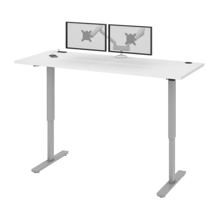 Bestar Standing Desk White Upstand 30” x 72” Standing Desk with Dual Monitor Arm - Available in 4 Colors