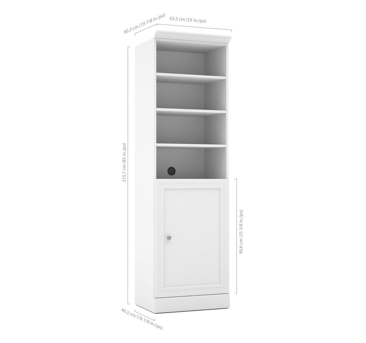 Bestar Storage Unit White Versatile 25” Storage Unit with Door - White