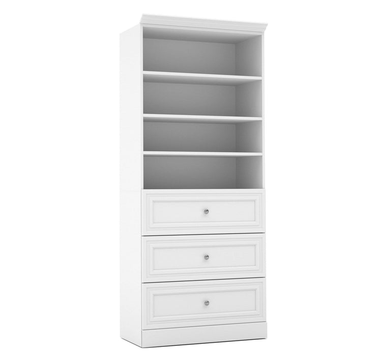 Bestar Storage Unit White Versatile 36” Storage Unit with 3 Drawers - Available in 2 Colors