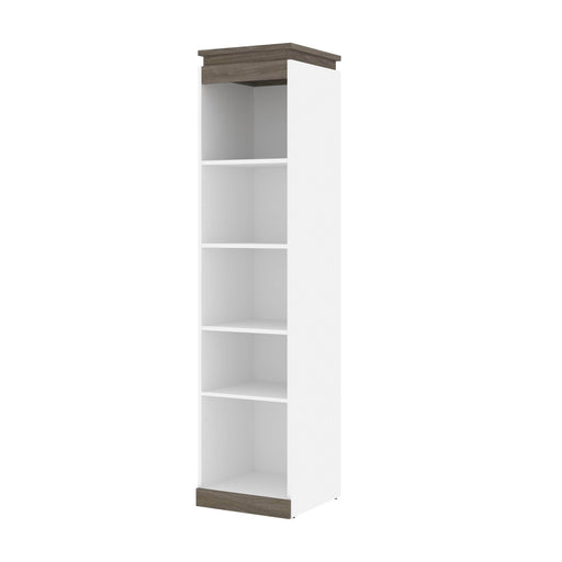 Bestar Storage White & Walnut Gray Orion 20W Narrow Shelving Unit - Available in 2 Colors