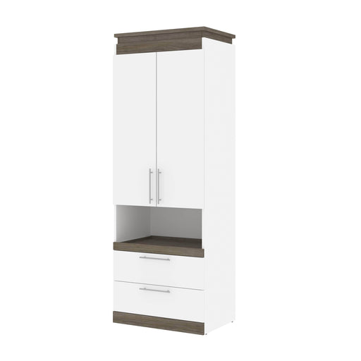 Bestar Storage White & Walnut Gray Orion 30W Storage Cabinet With Pull-Out Shelf - Available in 2 Colors