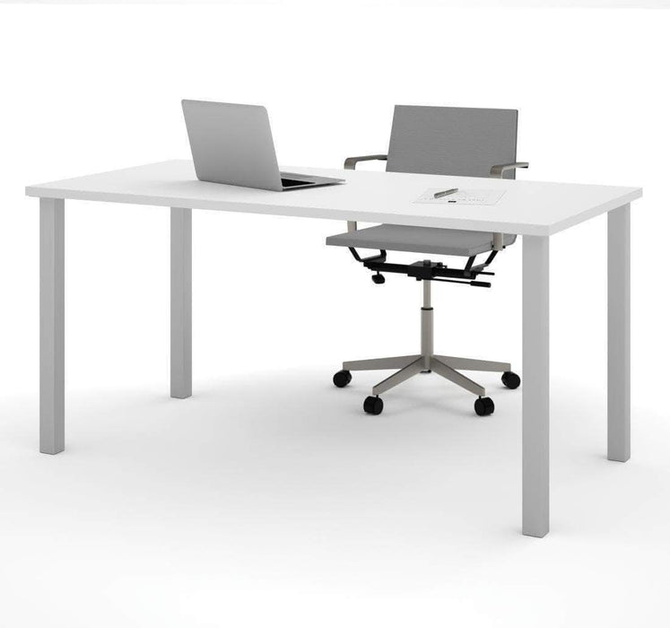 Bestar Table Desk with Square Metal Legs - Available in 9 Colors