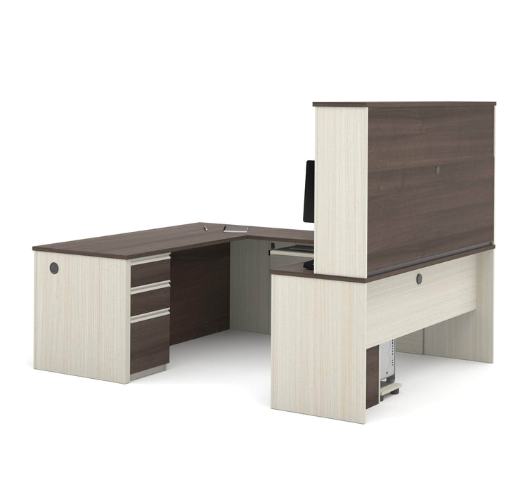 Bestar U-Desk Prestige + U-Shaped Executive Desk with Hutch and 2 Pedestals - Available in 3 Colors
