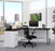 Bestar White & Deep Gray Pro-Concept Plus Open Side L-Shaped Desk with Pedestal - Available in 2 Colors