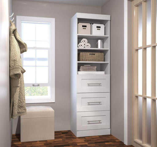 Bestar White Pur 25” Storage Unit with 3 Drawers - Available in 3 Colors