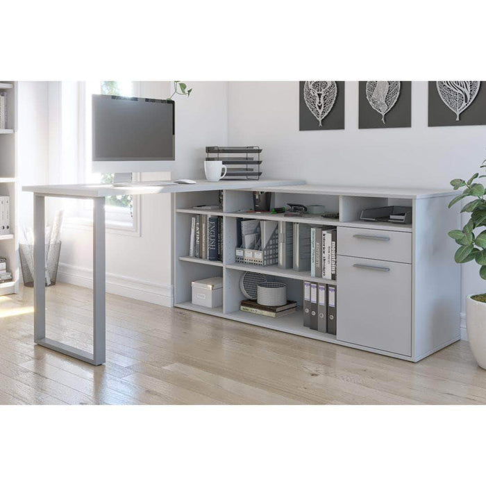 Bestar White Solay L-Shaped Desk - Available in 4 Colors