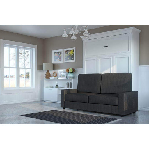 Bestar White with Gray Sofa Versatile Queen Wall Bed and Sofa - Available in 2 Colors