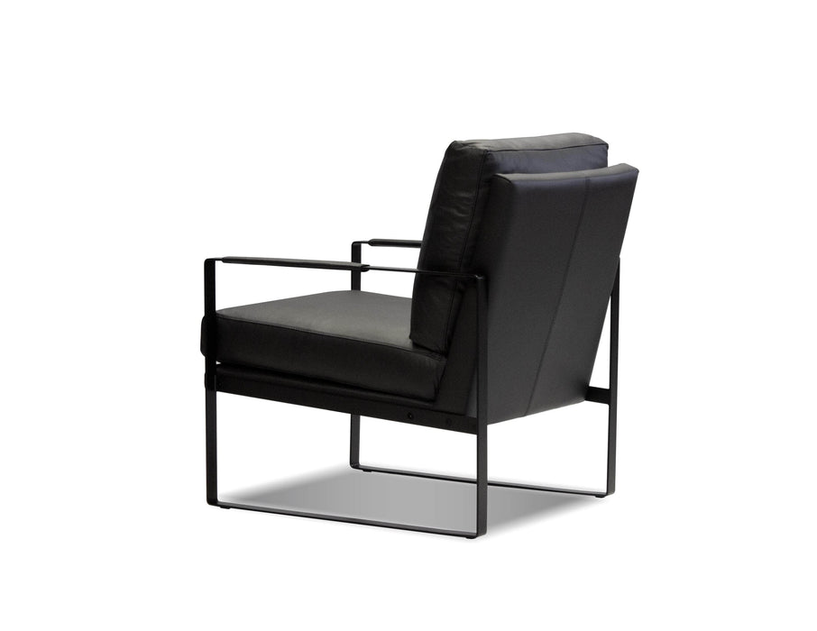Mobital Arm Chair Mitchell Leather Arm Chair With Black Powder Coated Steel Frame - Available in 2 Colors
