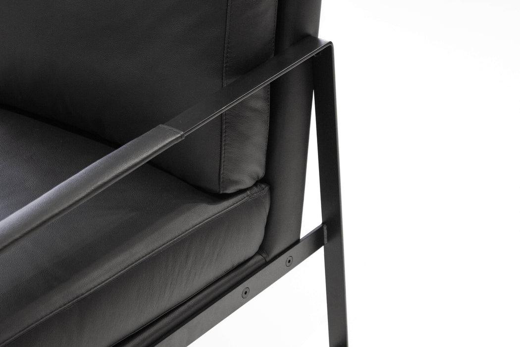 Mobital Arm Chair Mitchell Leather Arm Chair With Black Powder Coated Steel Frame - Available in 2 Colors