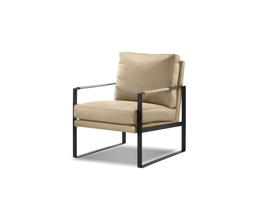 Mobital Arm Chair Wheat Mitchell Leather Arm Chair With Black Powder Coated Steel Frame - Available in 2 Colors