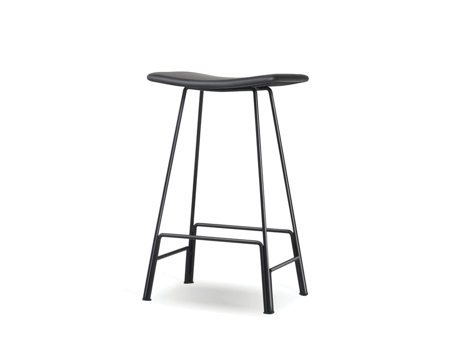 Mobital Bar Stool Black Canaria Leather Bar Stool With Black Powder Coated Steel - Available in 2 Colors