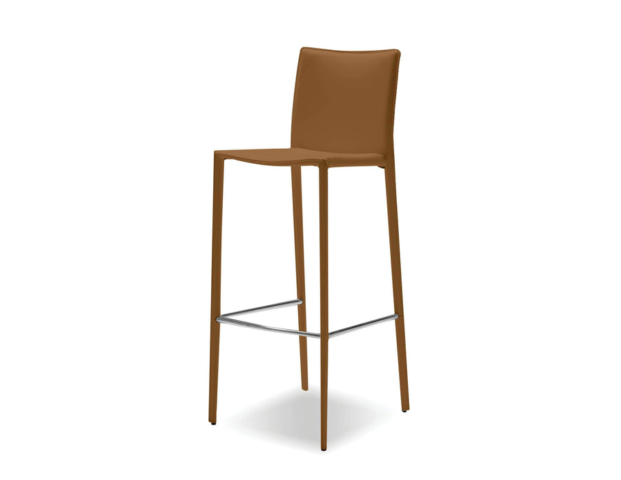 Mobital Bar Stool Caramel Zak Full Leather Wrap Bar Stool Set Of 2 - Available in 3 Colors