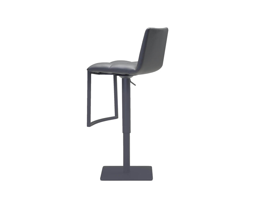 Mobital Bar Stool Gray Dove Hydraulic Bar Stool Gray Leatherette With Gray Powder Coated Steel Frame And Footrest