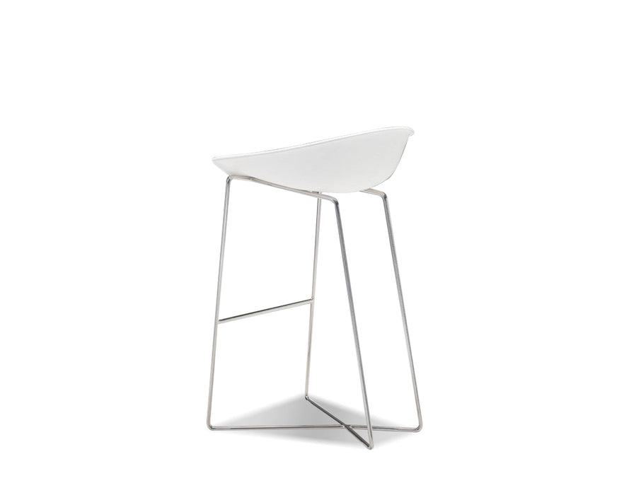  Mobital Bar Stool White Paraiso Bar Stool White Solid Surface With Polished Stainless Steel Set Of 2