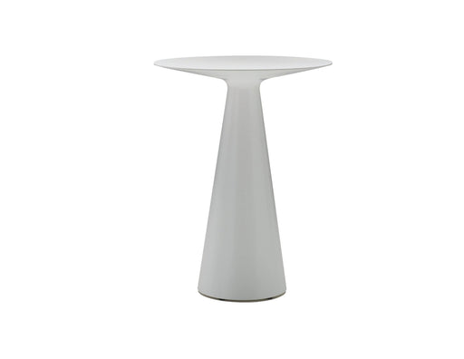 Mobital Maldives Round Bar Table in White with Gray Epoxy Cement Base