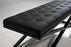 Mobital Crosstown 36" Wide Small Bench in Black Leatherette with Matte Black Powder Coated Steel