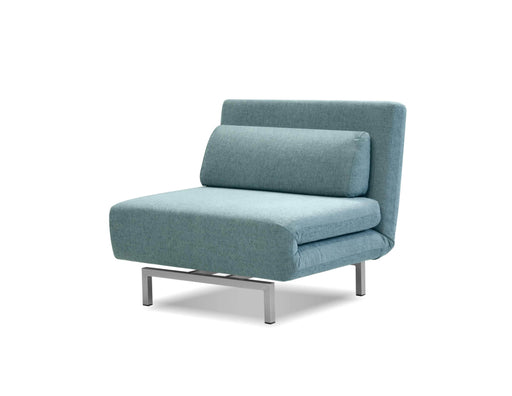 Mobital Chair-Bed Peacock Tweed Iso Single Sleeper Swivel Chair-Bed With Silver Powder Coated Steel - Available in 4 Colors