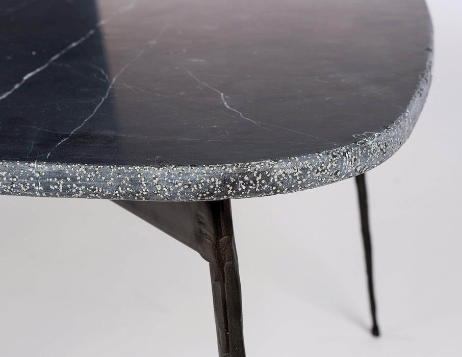 Mobital Coffee Table Black Flint Large Coffee Table Black Spanish Nero Marquina Marble With Distressed Forged Black Iron Legs