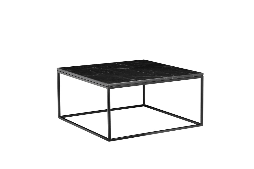  Mobital Coffee Table Black Onix 30" Square Coffee Table Black Nero Marquina Marble With Black Powder Coated Steel