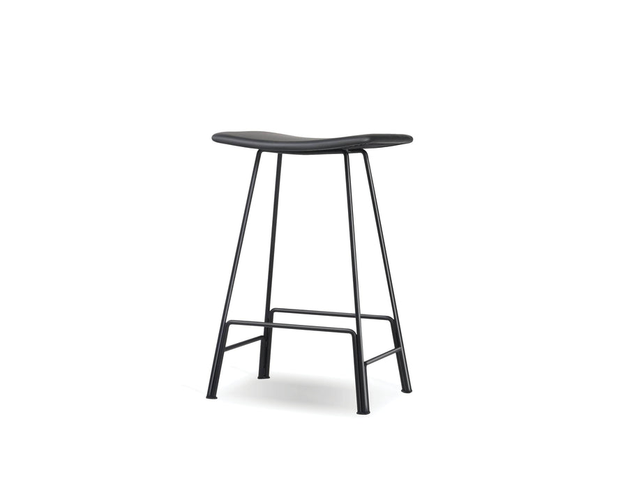 Mobital Canaria Top Grain Leather Counter Stool with Black Powder Coated Steel