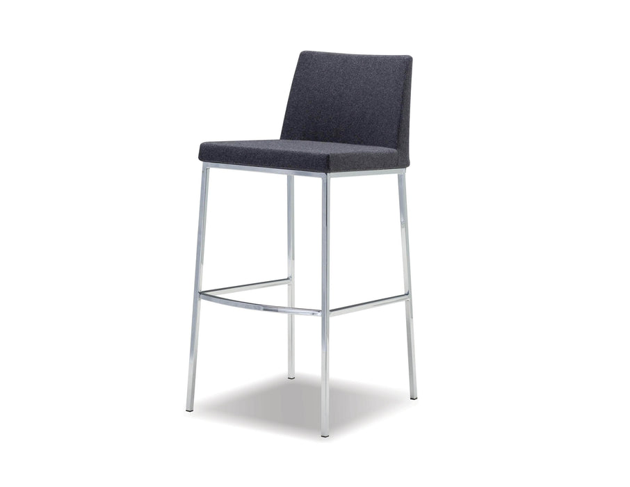  Mobital Weston Counter Stool in Dark Gray Cashmere with Chrome Frame (Set of 2)