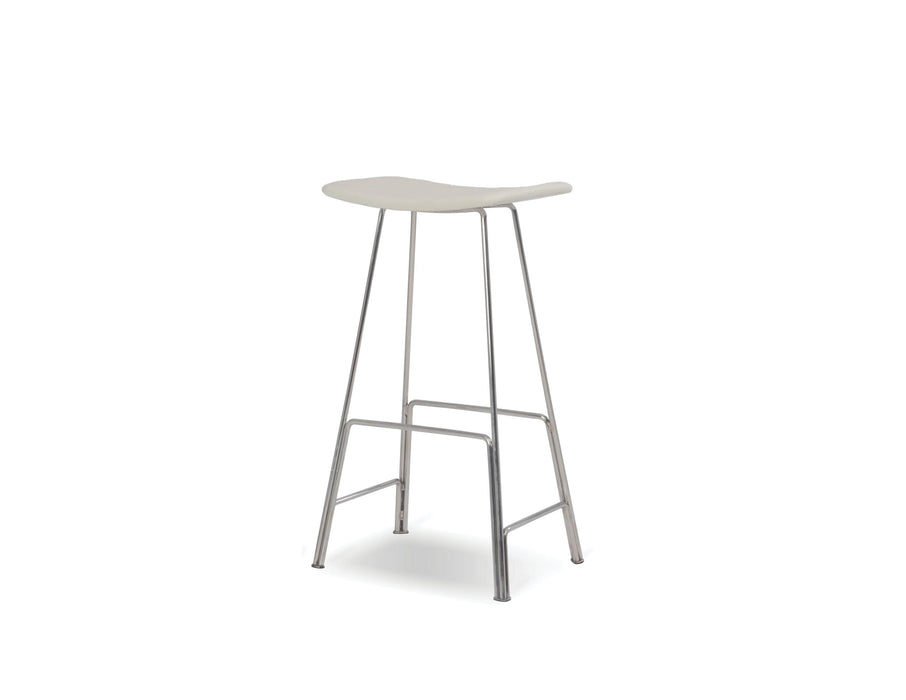 Mobital Counter Stool White Canaria Leather  Counter Stool With Black Powder Coated Steel - Available in 2 Colors