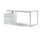  Mobital Span 63" Reversible Desk in High Gloss White with Brushed Stainless Steel
