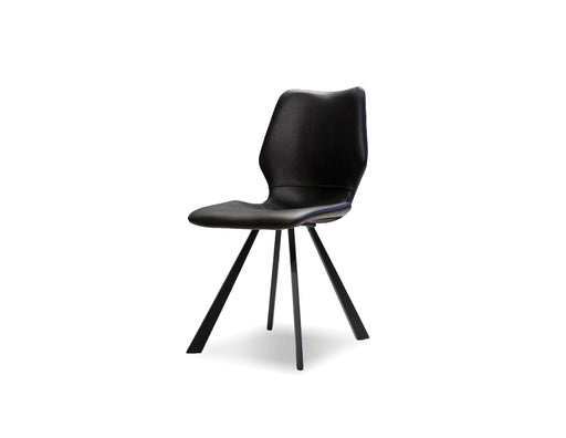 Mobital Dining Chair Black Bernadette Leatherette Dining Chair With Black Powder Coated Metal Set Of 2 - Available in 2 Colors