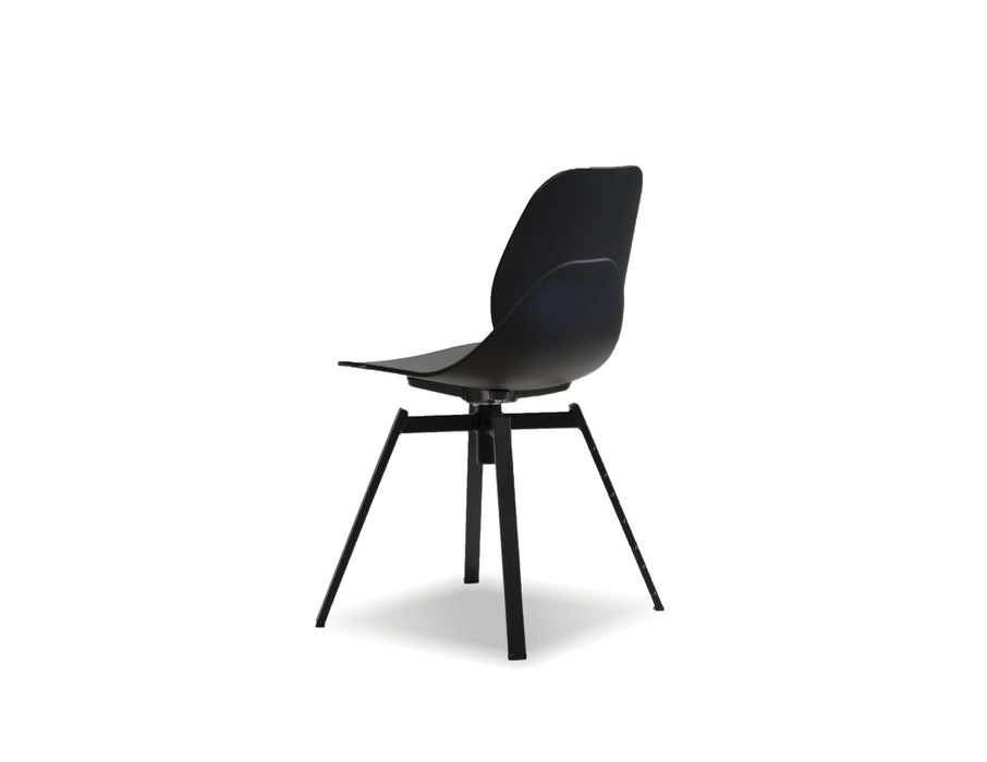 Mobital Dining Chair Black Petal Dining Chair Black With Black Powder Coated Steel Set Of 4
