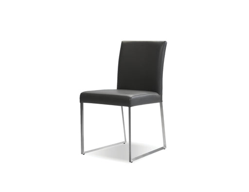  Mobital Dining Chair Dark Gray Tate Leatherette Dining Chair With Brushed Stainless Steel Set Of 2 - Available in 6 Colors