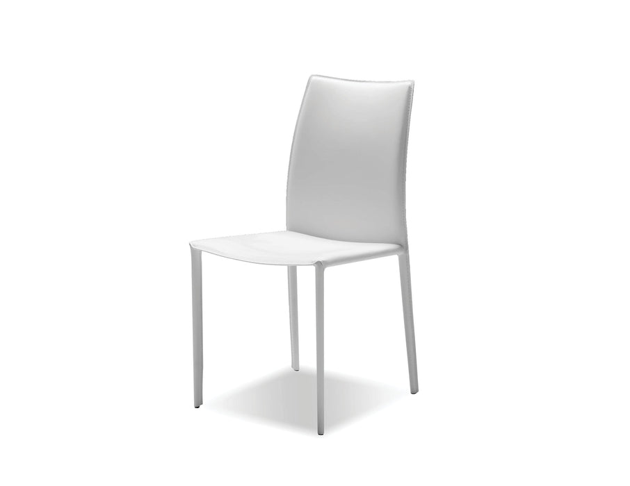  Mobital Dining Chair White Zak Full Leather Wrap Dining Chair Set Of 2 - Available in 3 Colors