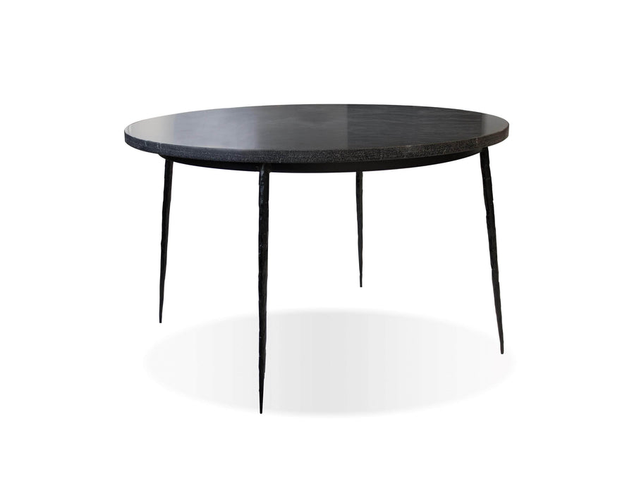 Mobital Kaii Round Dining Table with Black Marble Top and Black Iron Legs
