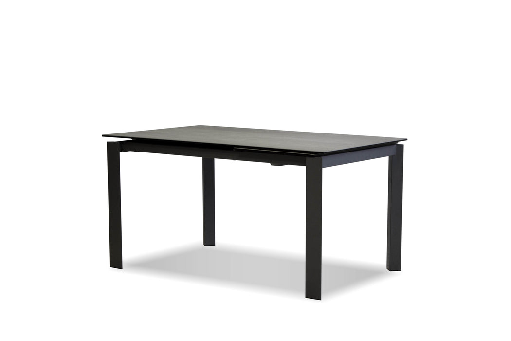 Mobital Casper Extendable Dining Table with Concrete Gray Ceramic Top and Gray Powder Coated Base