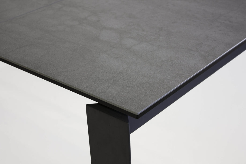 Mobital Dining Table Gray Casper Dining Table Concrete Gray Ceramic With Gray Powder Coated Base