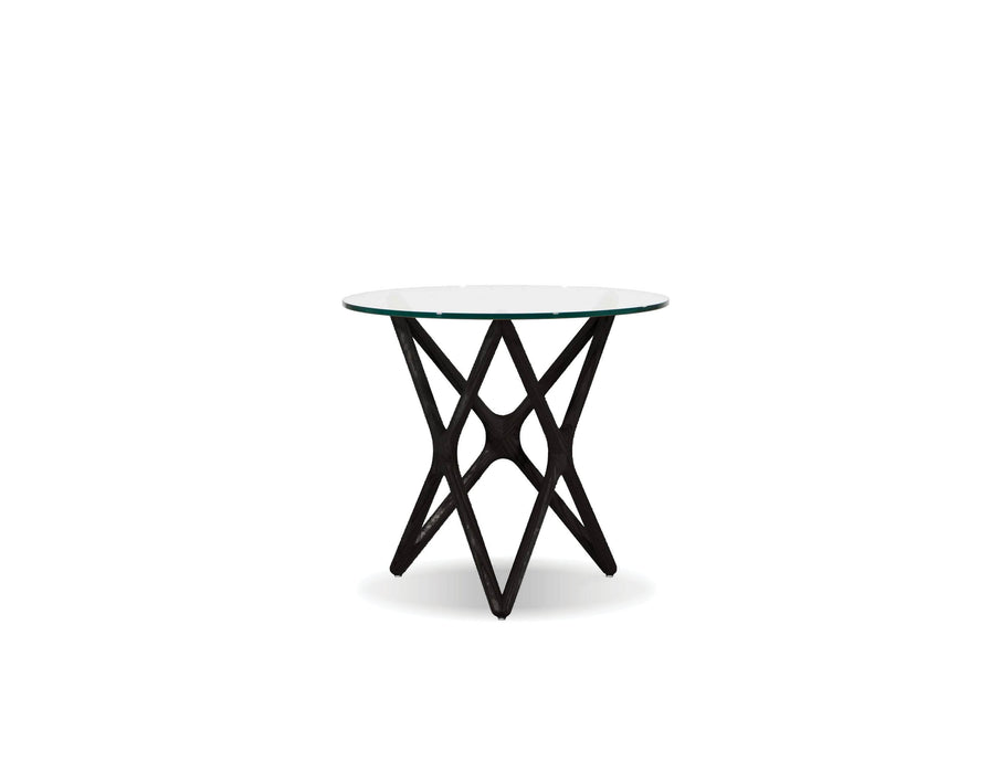 Mobital End Table Black Quasar 20" Low End Table Clear Glass  - Available in 2 Colors