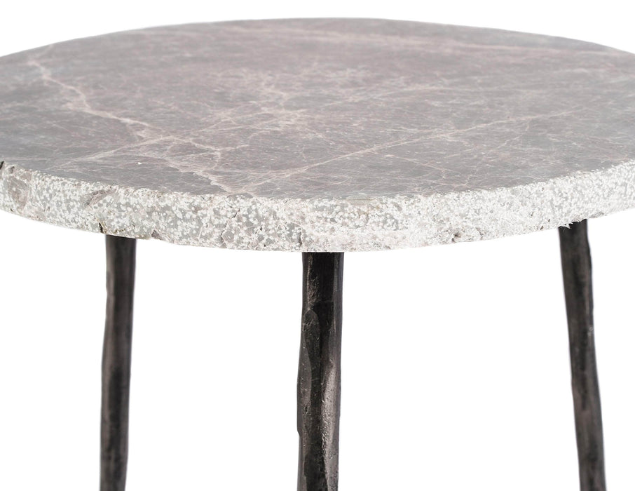 Mobital End Table Kaii 13" Low End Table With Distressed Forged Black Iron Legs - Available in 3 Colors