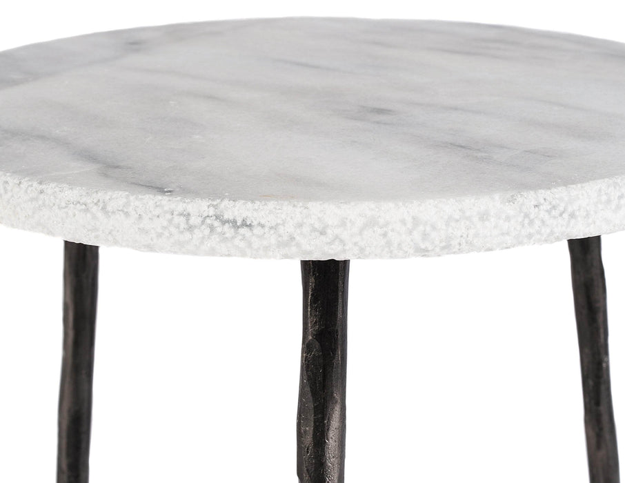  Mobital End Table Kaii 16" Medium End Table With Distressed Forged Black Iron Legs - Available in 3 Colors