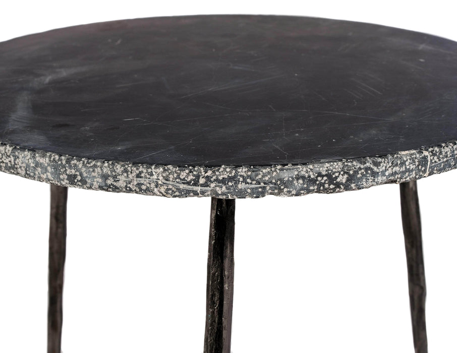 Mobital End Table Kaii 18" Tall End Table With Distressed Forged Black Iron Legs - Available in 3 Colors