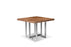 Mobital Remi Square End Table in Natural Walnut with Brushed Stainless Steel