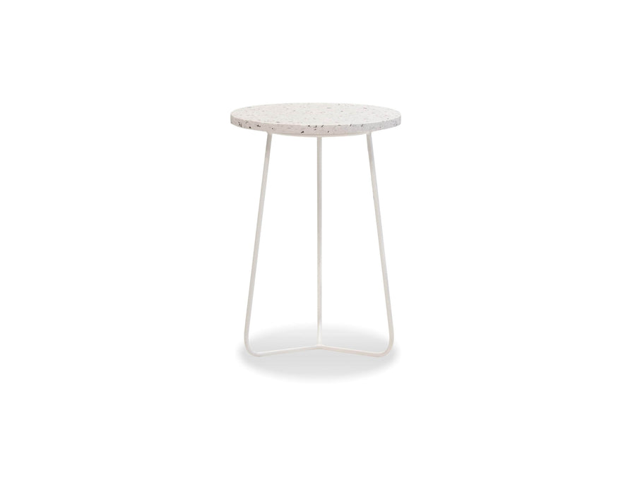 Mobital End Table White / Tall Rizzo End Table White Terrazo Marble With White Base - Available in 3 Sizes